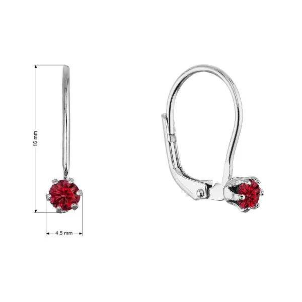 Stříbrné visací náušnice s Preciosa krystalem 31322.3 siam