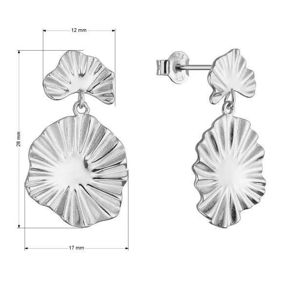 Stříbrné náušnice s elegantním vlnitým designem 61170