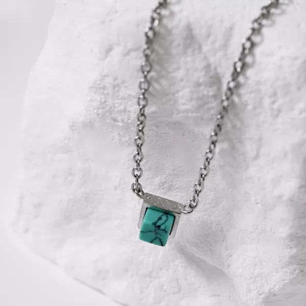 Náhrdelník s tyrkysem 42039.3 ocel