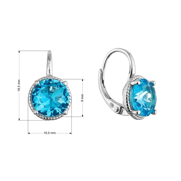 Stříbrné visací náušnice 11624.3 aqua