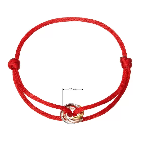 Kabbalah náramek s trojbarevnými kroužky 13092.3 red