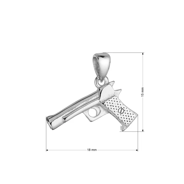 Stříbrný přívěsek pistole 64055