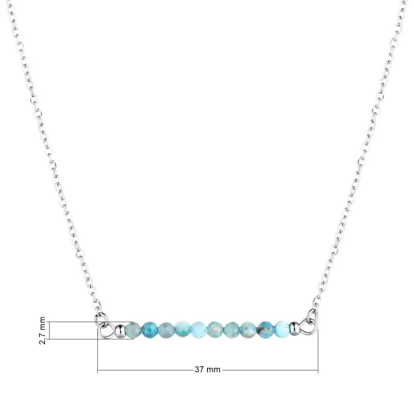 Ocelový náhrdelník tyrkysový 42038.3