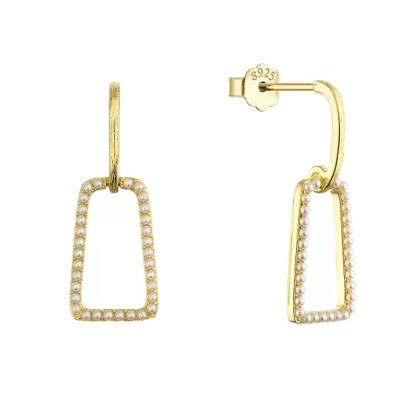 Pozlacené visací náušnice obdélníky 11811.1