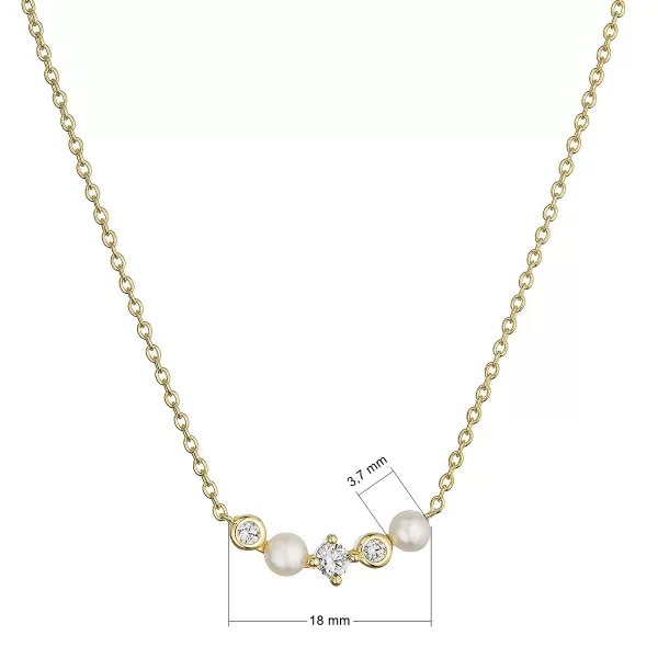 Pozlacený náhrdelník s říčními perlami 22057.1