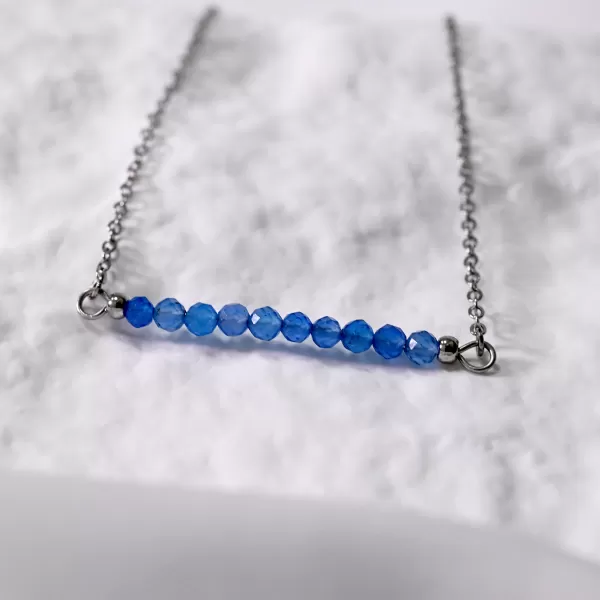 Ocelový náhrdelník modrý 42038.3