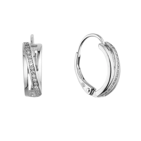 Stříbrné visací náušnice se zirkony 11666.1