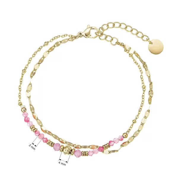 Náramek ocelový s jahodovým křemenem 43070.3