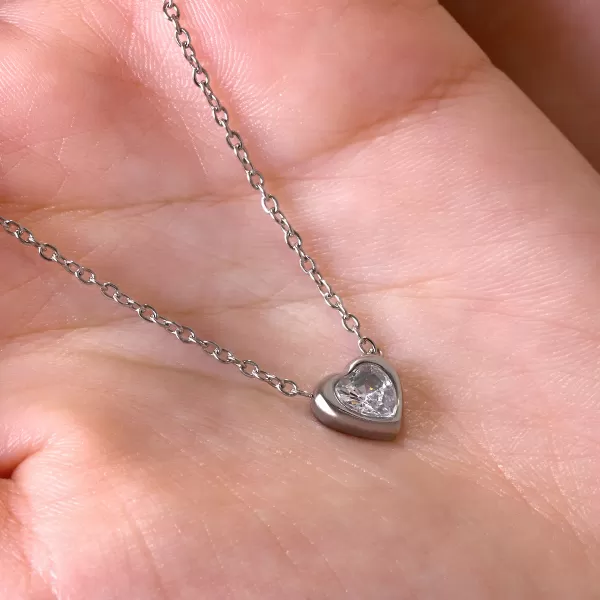 Náhrdelník srdce s krystalem 42048.1