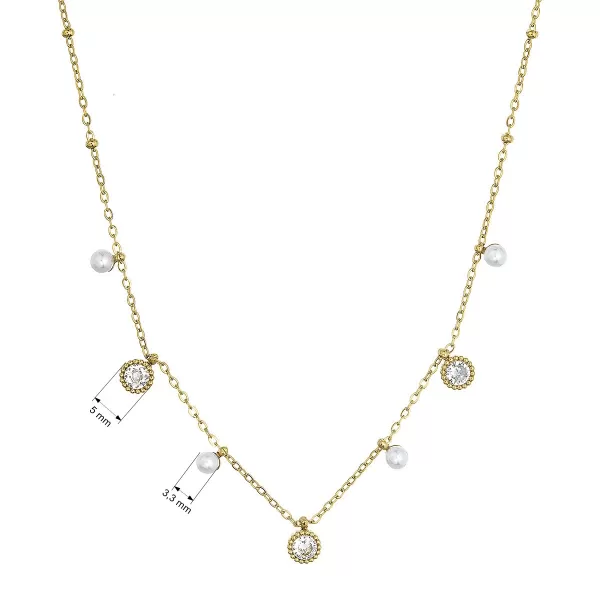 Náhrdelník ocelový s perličkami 42022.1