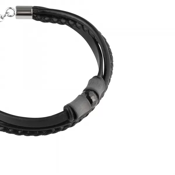 Náramek pánský z rec.kůže 43048.3 černý