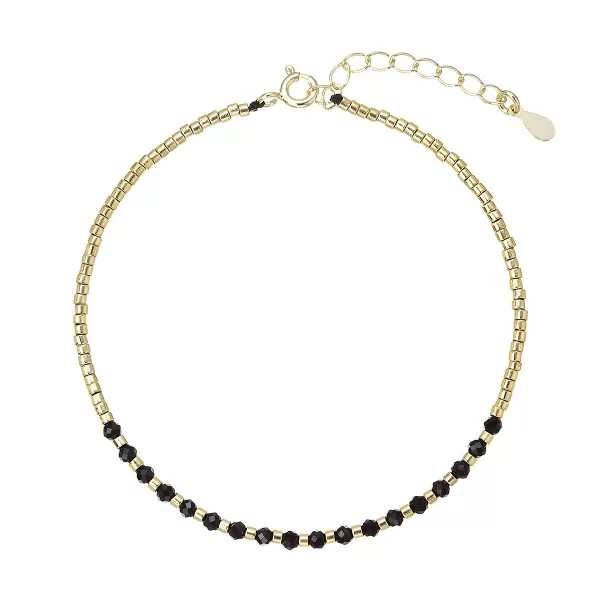 Pozlacený náramek s černými spinely 13112.3