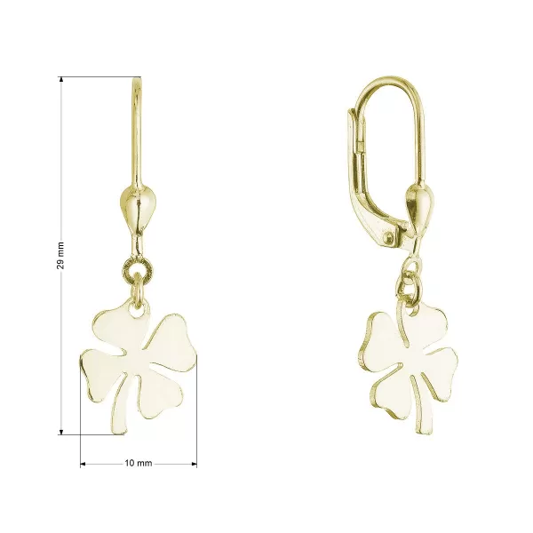 Pozlacené stříbrné náušnice čtyřlístky 61132