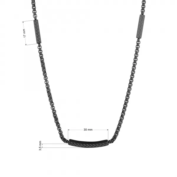 Náhrdelník pánský z matné černé oceli 42007.3 černý
