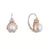 Pozlacené stříbrné náušnice s říční perlou usazenou v kvítku 21108.1 rose gold