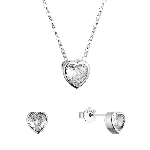 Sada šperků se zirkony srdíčka 19036.1