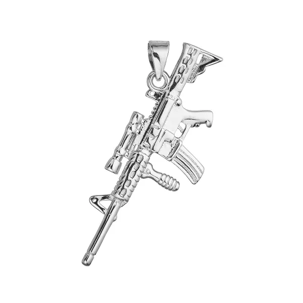 Stříbrný přívěsek samopal 64056