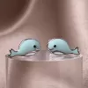 Stříbrné náušnice velrybky 61142