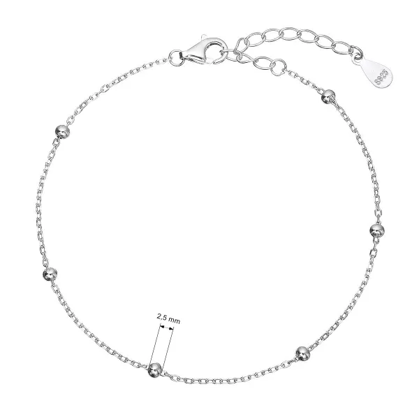 Stříbrný náramek s kuličkami 63019