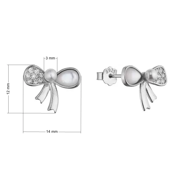 Stříbrné náušnice mašličky 11802.1