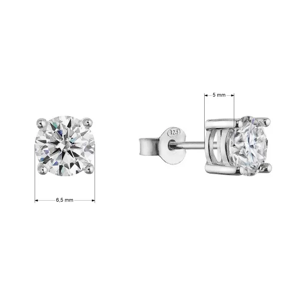 Stříbrné náušnice ELEN 11M00008 moissanite