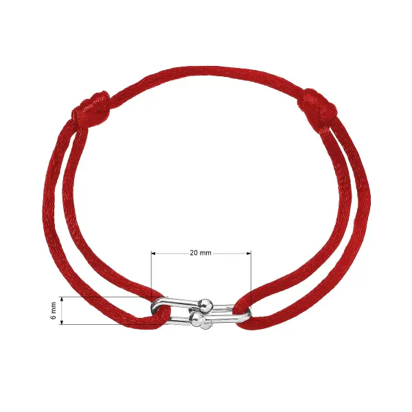 Kabbalah náramek se stříbrnou ozdobou 13094.3 red