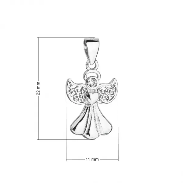 Stříbrný přívěsek anděl se Swarovski krystaly 34262.1