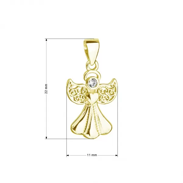 Pozlacený přívěsek anděl se Swarovski krystaly 34262.1
