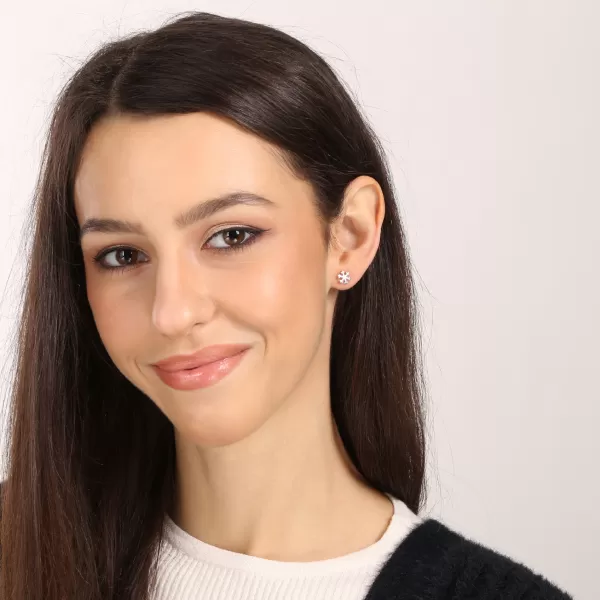 Stříbrné náušnice vločky 61095