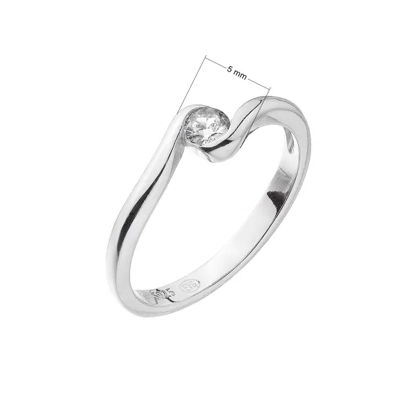 Stříbrný prsten s jedním zirkonem 15011.1