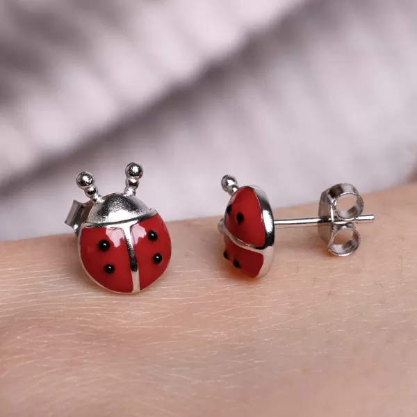 Stříbrné náušnice berušky 61141