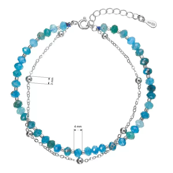 Stříbrný dvojitý náramek s apatity 13115.3