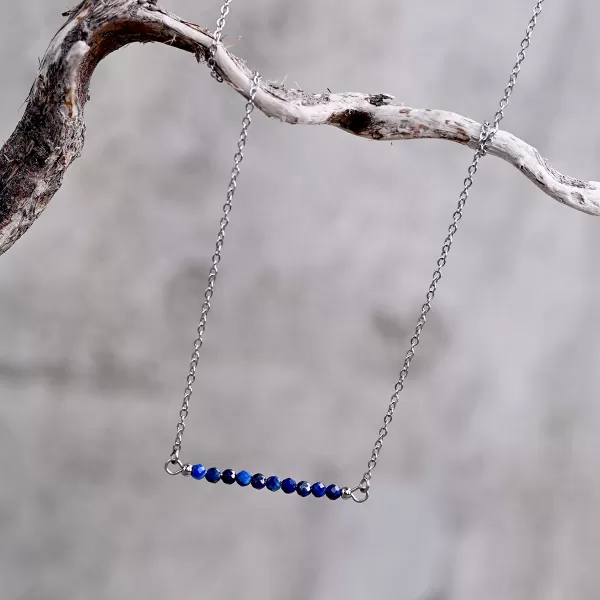 Ocelový náhrdelník tmavě modrý 42038.3