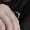 Pozlacený prsten s říční perlou a zirkonem 25006.1