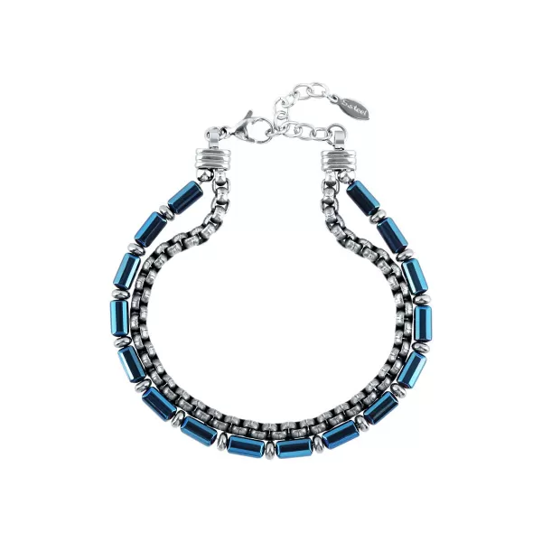 Ocelový náramek s hematitem 43093.3