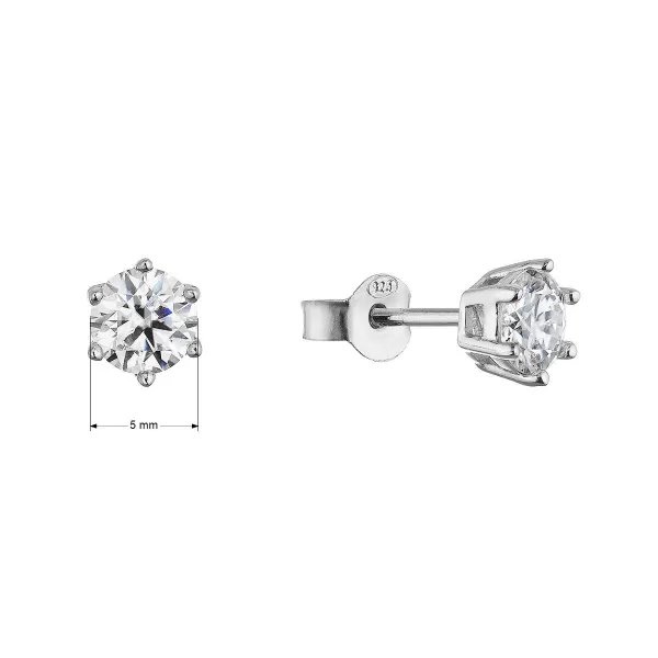 Stříbrné náušnice MIA 11M00001 moissanite