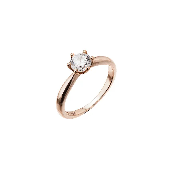 Pozlacený stříbrný prsten s jemným zirkonem 15014.1 rose gold