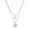 Stříbrný dvouřadý náhrdelník srdíčka 12153.1