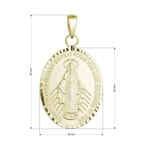 Pozlacený stříbrný přívěsek madailon Madonka 64089