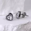 Náušnice srdíčka s krystalem 41029.1