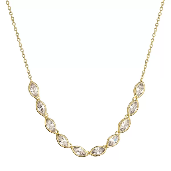 Pozlacený náhrdelník se zirkony 12179.1