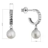 Stříbrné náušnice kruhy se zavěšenou říční perlou 21129.1