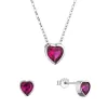 Sada šperků se zirkony růžová srdíčka 19036.3