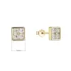 Pozlacené náušnice čtverečky se zirkony 11748.1
