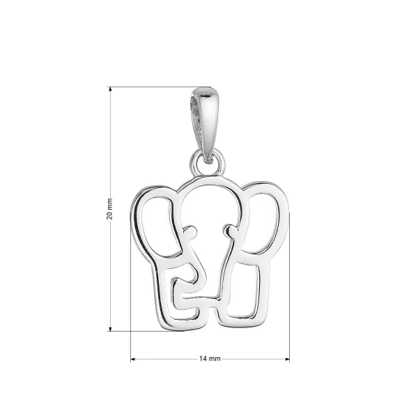 Stříbrný přívěsek slon 64043
