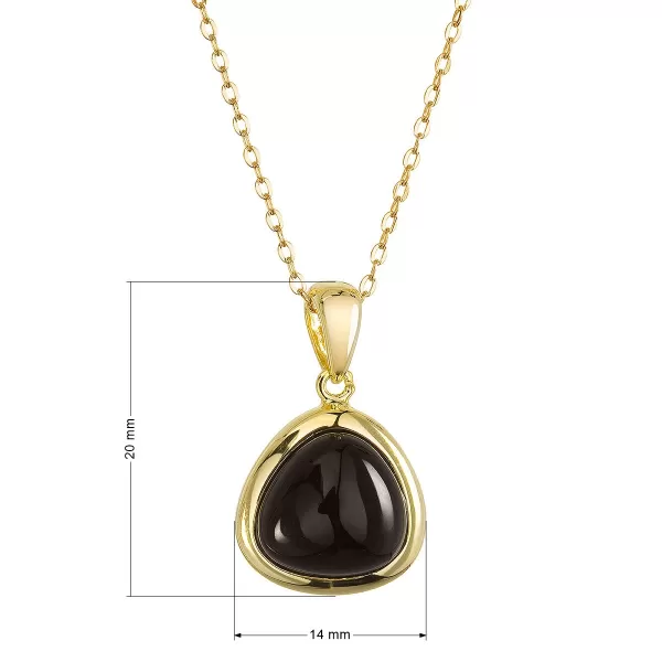 Pozlacený náhrdelník s onyxem 12164.3