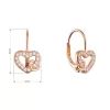 Pozlacené stříbrné náušnice propletená srdíčka 11718.1 rose gold