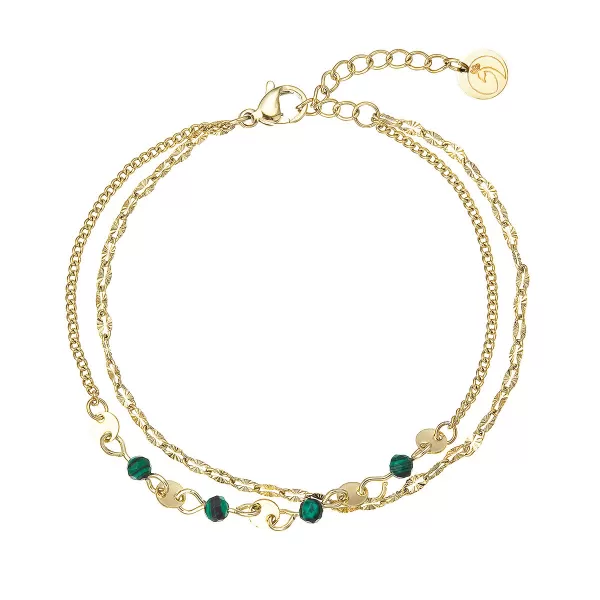 Náramek ocelový s africkým malachitem 43075.3