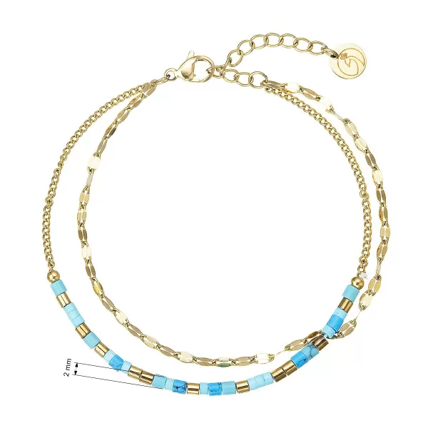 Náramek ocelový s modrým tyrkysem 43101.3