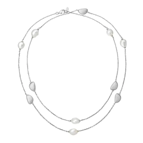 Stříbrný náhrdelník s říčními perlami 22060.1